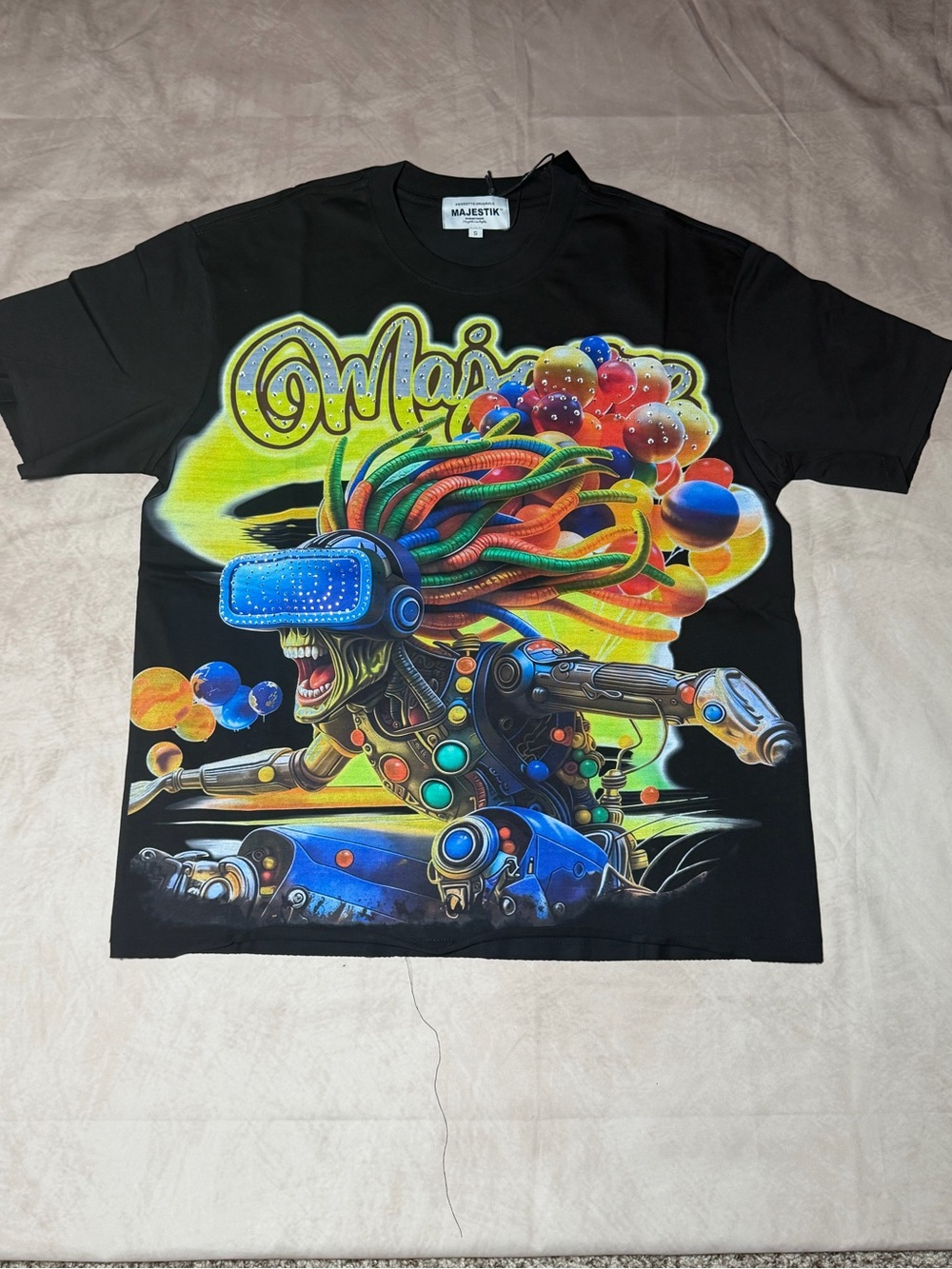 Black Graphic VR Medusa Print T-Shirt